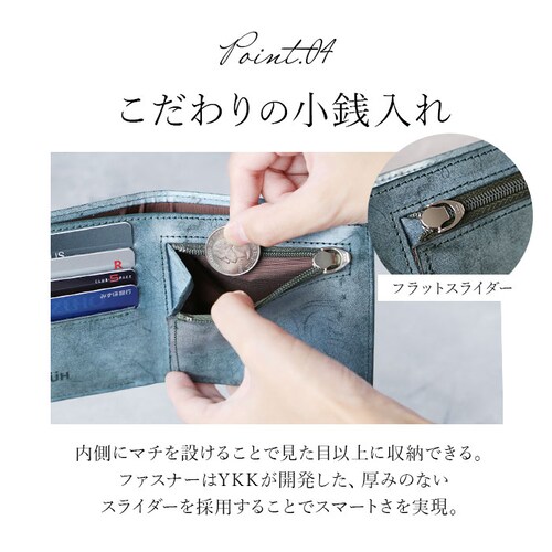 財布 メンズ 二つ折り 通販 ブランド FRUH 薄い 本革 小銭入れあり 薄型財布 サイフ 紳士 レザー さいふ メンズ ウォレット 革財布 コードバン 父の日 プレゼント ギフト 黒 薄い財布 _7