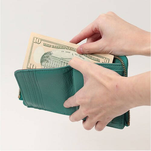 toleur 財布 トーラ 12029 通販 二つ折り財布 2つ折り財布 折財布 ミニ財布 レディース 本革 レザー牛革 L字ファスナー 小銭入れあり ボックス型小銭入れ 大容量 旅行 女性 大人 女_9