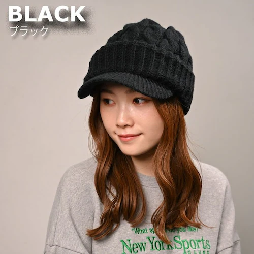 キャスケット レディース 秋冬 通販 つば付きニット帽 帽子 冬 秋 ニット帽子 ニットキャップ つば付 キャスケット帽子 かわいい 無地 洗える 手洗い おしゃれ 消臭 女性 女の子 538390 _3