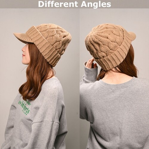 キャスケット レディース 秋冬 通販 つば付きニット帽 帽子 冬 秋 ニット帽子 ニットキャップ つば付 キャスケット帽子 かわいい 無地 洗える 手洗い おしゃれ 消臭 女性 女の子 538390 _9