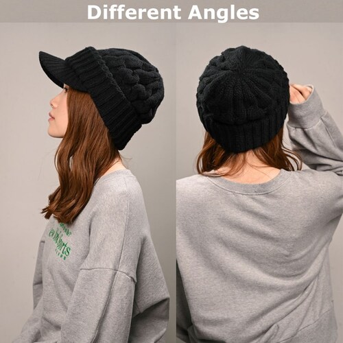 キャスケット レディース 秋冬 通販 つば付きニット帽 帽子 冬 秋 ニット帽子 ニットキャップ つば付 キャスケット帽子 かわいい 無地 洗える 手洗い おしゃれ 消臭 女性 女の子 538390 _10
