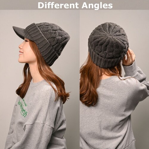 キャスケット レディース 秋冬 通販 つば付きニット帽 帽子 冬 秋 ニット帽子 ニットキャップ つば付 キャスケット帽子 かわいい 無地 洗える 手洗い おしゃれ 消臭 女性 女の子 538390 _11