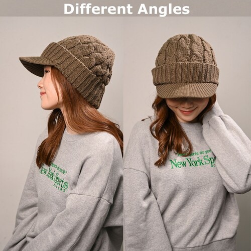 キャスケット レディース 秋冬 通販 つば付きニット帽 帽子 冬 秋 ニット帽子 ニットキャップ つば付 キャスケット帽子 かわいい 無地 洗える 手洗い おしゃれ 消臭 女性 女の子 538390 _12