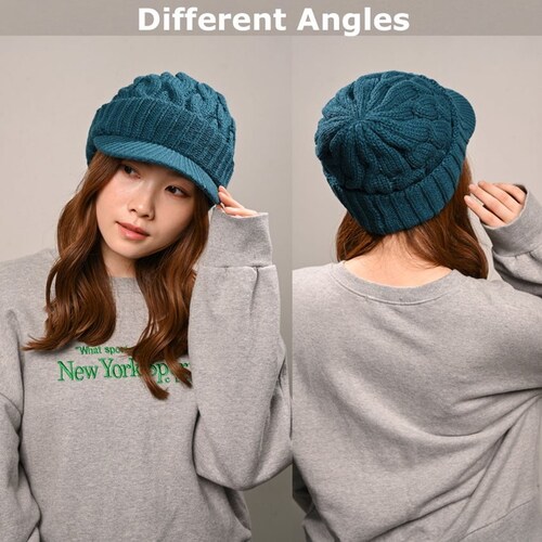 キャスケット レディース 秋冬 通販 つば付きニット帽 帽子 冬 秋 ニット帽子 ニットキャップ つば付 キャスケット帽子 かわいい 無地 洗える 手洗い おしゃれ 消臭 女性 女の子 538390 _13