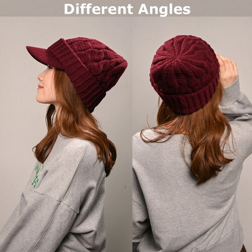 キャスケット レディース 秋冬 通販 つば付きニット帽 帽子 冬 秋 ニット帽子 ニットキャップ つば付 キャスケット帽子 かわいい 無地 洗える 手洗い おしゃれ 消臭 女性 女の子 538390 _14