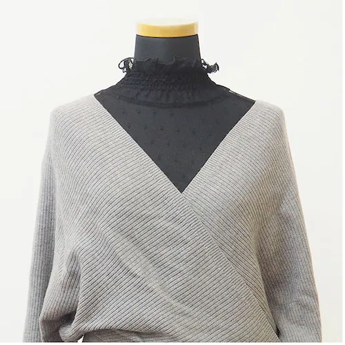 シアートップス 長袖 通販 シアー カットソー シアーブラウス チュールブラウス チュール インナー 透け シースルー フリルネック トップス 大人 かわいい おしゃれ 可愛い 女性 top-029 _4