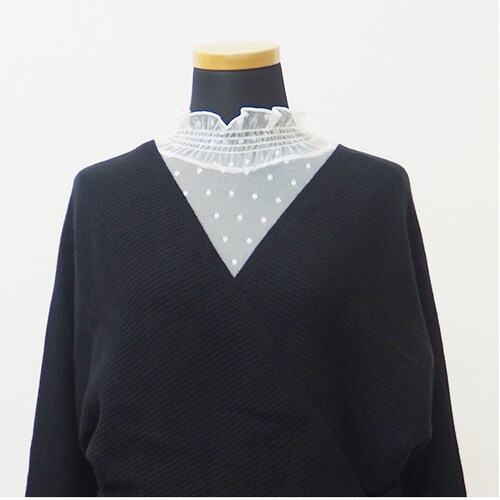 シアートップス 長袖 通販 シアー カットソー シアーブラウス チュールブラウス チュール インナー 透け シースルー フリルネック トップス 大人 かわいい おしゃれ 可愛い 女性 top-029 _8