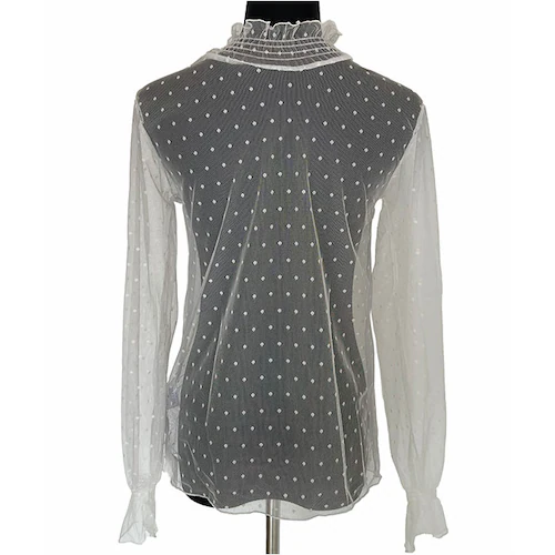 シアートップス 長袖 通販 シアー カットソー シアーブラウス チュールブラウス チュール インナー 透け シースルー フリルネック トップス 大人 かわいい おしゃれ 可愛い 女性 top-029 _13