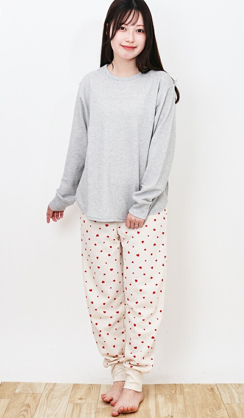 JEMORGAN サーマル レディース 通販 ジェーイーモーガン JE533-59S ハート柄ルームウェア ルームウェア セットアップ 部屋着 パジャマ 上下セット ルームウエア ナイトウェア ナイト_3
