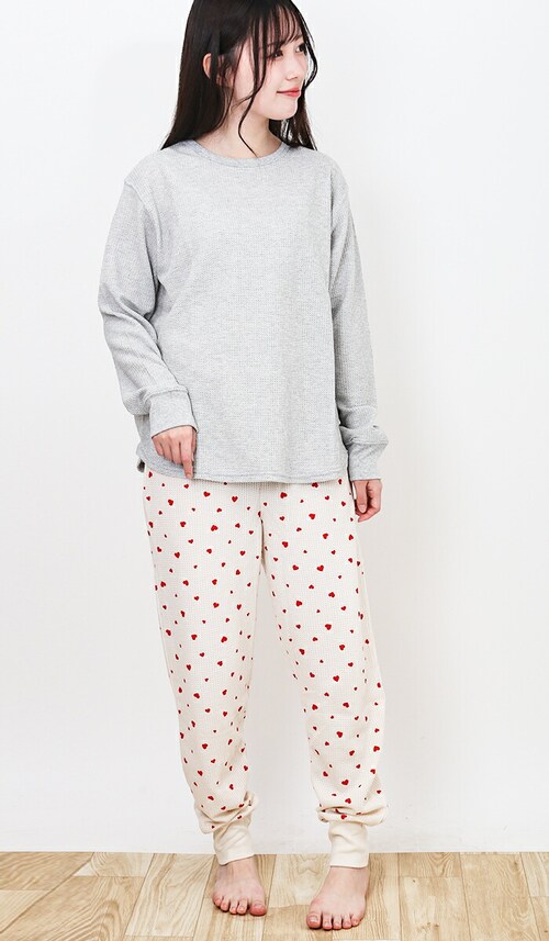 JEMORGAN サーマル レディース 通販 ジェーイーモーガン JE533-59S ハート柄ルームウェア ルームウェア セットアップ 部屋着 パジャマ 上下セット ルームウエア ナイトウェア ナイト_4