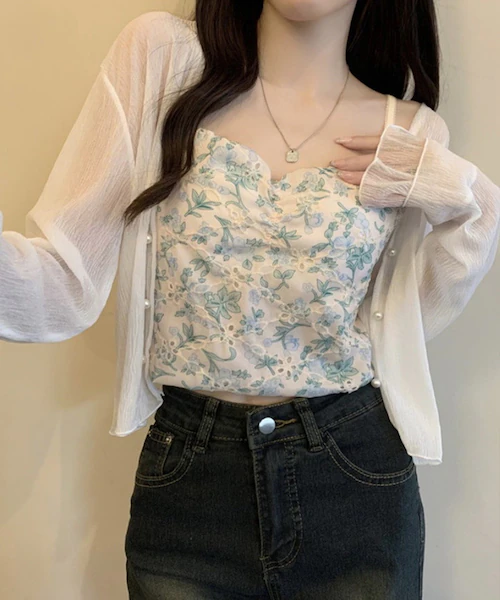 カーディガン レディース ショート丈 通販 シアーカーディガン ボレロ ショートカーディガン カーデガン 羽織もの はおりもの 薄手 長袖 フレアスリーブ トップス 大人 かわいい おしゃれ 女性 t_1