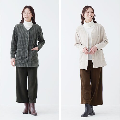 ワイドパンツ レディース 通販 ロングパンツ ワイド パンツ ズボン ボトムス あったか 暖かい 裏起毛 裏シャギー ゆったり 無地 秋冬 秋 冬 ポケット付き ウエストゴム 体型カバー カジュアル _9