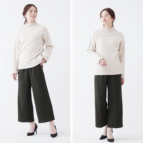 ワイドパンツ レディース 通販 ロングパンツ ワイド パンツ ズボン ボトムス あったか 暖かい 裏起毛 裏シャギー ゆったり 無地 秋冬 秋 冬 ポケット付き ウエストゴム 体型カバー カジュアル _10