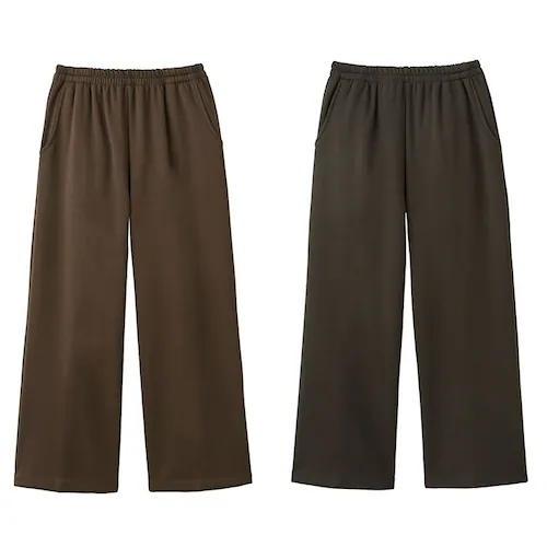 ワイドパンツ レディース 通販 ロングパンツ ワイド パンツ ズボン ボトムス あったか 暖かい 裏起毛 裏シャギー ゆったり 無地 秋冬 秋 冬 ポケット付き ウエストゴム 体型カバー カジュアル _12