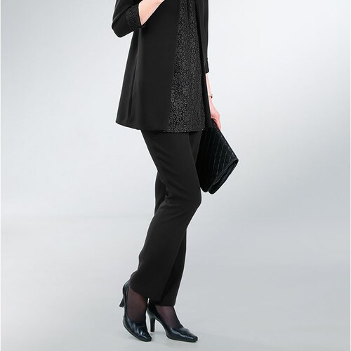 パンツ フォーマル ブラック レディース 通販 日本製 フォーマルパンツ レディースパンツ ロングパンツ 長ズボン ズボン きれいめ eclaTstyle ロング オフィス シンプル ボトムス 無地 _2