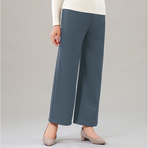 ワイドパンツ 裏起毛 レディース 通販 ワイド パンツ 長ズボン ズボン カジュアルパンツ レディースパンツ ロングパンツ 裏起毛パンツ ボトムス ウエストゴム あったか あたたかい 無地 シンプル _10