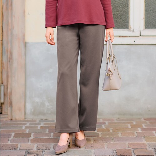 ワイドパンツ 裏起毛 レディース 通販 ワイド パンツ 長ズボン ズボン カジュアルパンツ レディースパンツ ロングパンツ 裏起毛パンツ ボトムス ウエストゴム あったか あたたかい 無地 シンプル _11