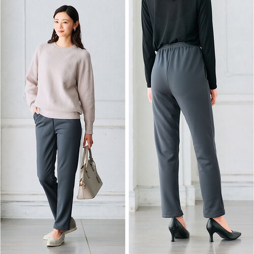 パンツ 裏起毛 レディース 通販 日本製 ズボン 長ズボン ロングパンツ レディースパンツ 裏起毛パンツ 裾ファスナー カジュアルパンツ カジュアル ファスナー付き ファスナー 女性 あったか あたた_7