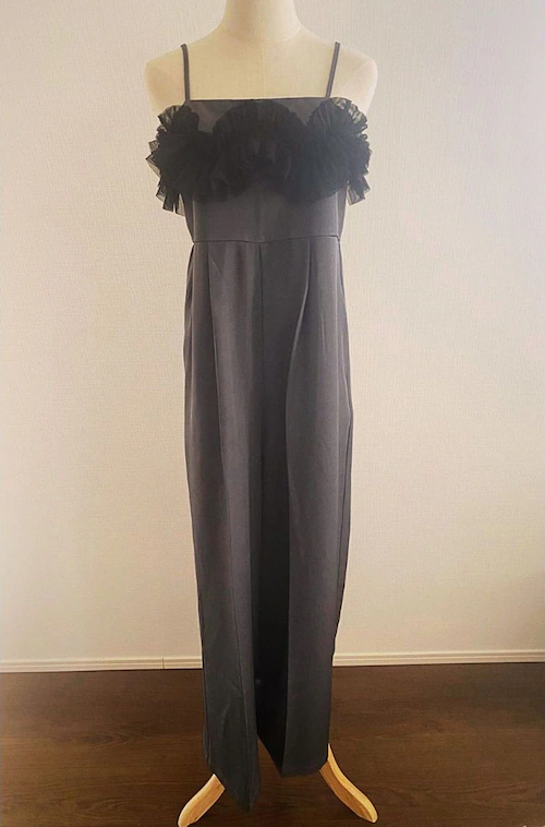 オールインワン パンツ レディース 通販 サロペット つなぎ ロングパンツ 長ズボン 長ずぼん きれいめ 大人 女性 ボトムス ずぼん ズボン 重ね着 チュール かわいい 可愛い おしゃれ オシャレ _5