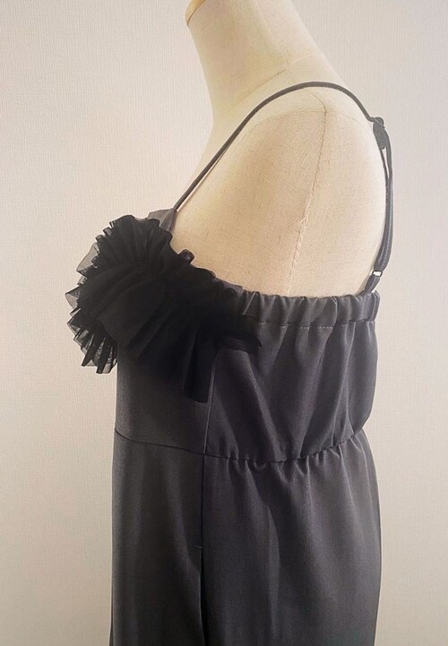 オールインワン パンツ レディース 通販 サロペット つなぎ ロングパンツ 長ズボン 長ずぼん きれいめ 大人 女性 ボトムス ずぼん ズボン 重ね着 チュール かわいい 可愛い おしゃれ オシャレ _7