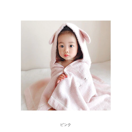 バスタオル フード付き 通販 可愛い おしゃれ ふわふわ ふんわり タオル 今治 日本製 綿 コットン 100% バスローブ 子ども ひつじ 刺繍 おくるみ 出産祝い ギフト Meringue メレン_12