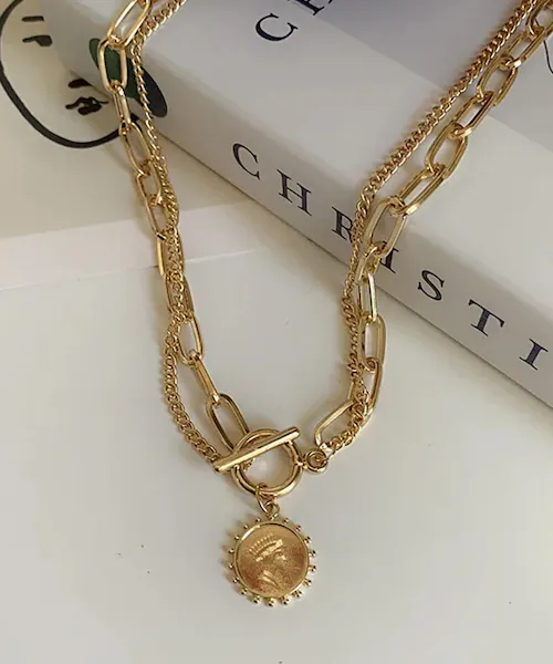 ネックレス レディース シンプル 通販 ペンダント ジュエリー コインネックレス レディースアクセサリー 大人 かわいい おしゃれ 可愛い オシャレ 大人っぽい ゴールド チェーンコインネックレス n_3