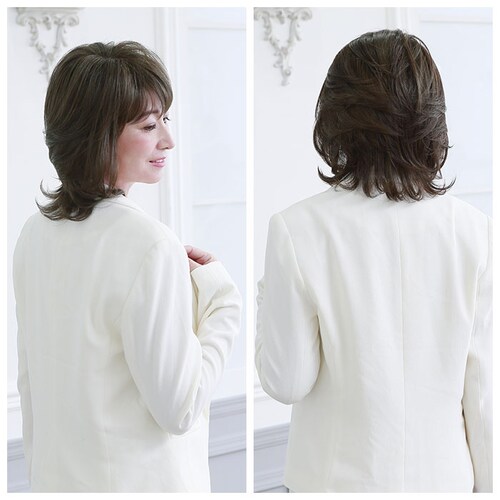 PRISILA プリシラ ショート フルウィッグ フルウイッグ 通販 ボブ オールウィッグ かつら ウィッグ ウイッグ つけ毛 耐熱 医療用 和装 コスプレ ミセス ソフトカールミディ 自然 おしゃれ_6