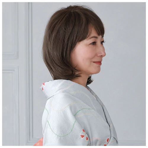 PRISILA プリシラ ショート フルウィッグ フルウイッグ 通販 ボブ オールウィッグ かつら ウィッグ ウイッグ つけ毛 耐熱 医療用 和装 コスプレ ミセス ソフトカールミディ 自然 おしゃれ_8