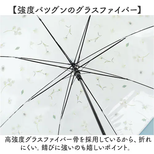 ビニール傘おしゃれ 通販 ビニール傘 ジャンプ傘 ビニール 傘 雨傘 長傘 レディース 丈夫 グラスファイバー 60cm 60センチ 女性 女性用 通学 通勤 女子 かわいい オシャレ 可愛い 中谷 _5
