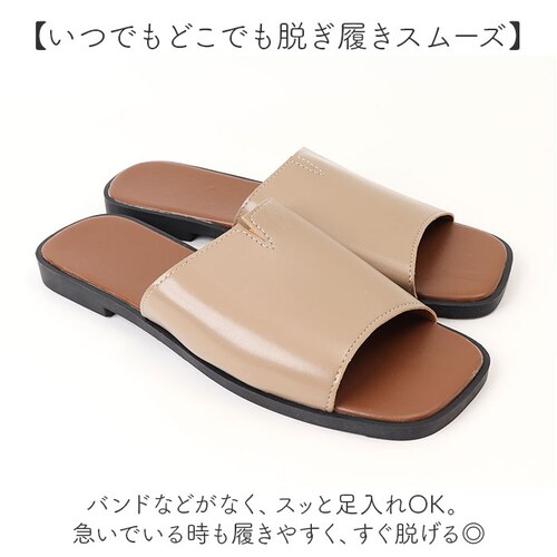 フラットサンダル レディース 通販 サンダル 疲れない きれいめ ぺたんこサンダル ローヒールサンダル コンフォートサンダル フラット スクエアトゥ オープントゥ ぺたんこ ペタンコ 歩きやすい シン_3