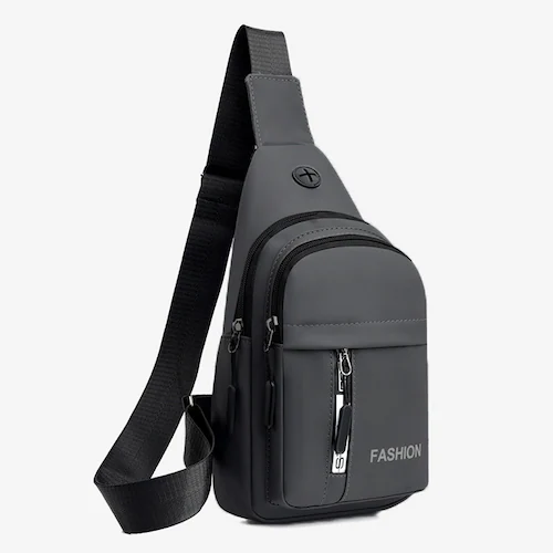 メンズ イヤホンホール付き 軽量ボディバッグ ワンショルダー 斜めがけ ショルダーバッグ コンパクトボディバッグ カジュアル ボディバッグ 通勤バッグ メンズバッグ Aタイプ ブラック【代引き不可】_7