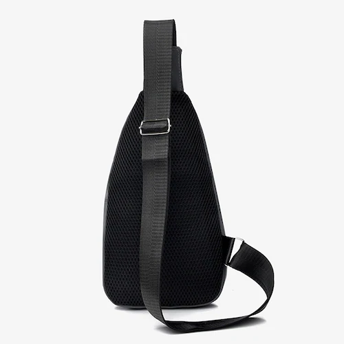 メンズ イヤホンホール付き 軽量ボディバッグ ワンショルダー 斜めがけ ショルダーバッグ コンパクトボディバッグ カジュアル ボディバッグ 通勤バッグ メンズバッグ Aタイプ ブラック【代引き不可】_10