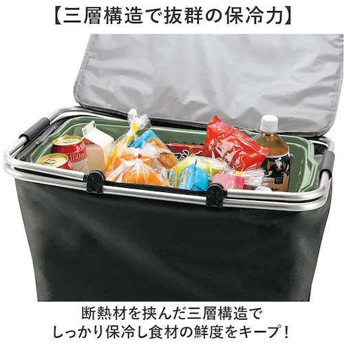 保冷バッグ 大容量 通販 クーラーバッグ カゴ用 折りたたみ 保冷 アウトドア キャンプ ソフトクーラーボックス エコバッグ バスケット おしゃれ 大きめ ショッピングバッグ 買い物バッグ 運動会 コ_2