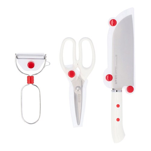 台所育児 7点セット 通販 包丁 子供 ピーラー キッチン鋏 軽量スプーン 菜箸 トング おたま フライ返し こども包丁 キッズ包丁 子供用 こども 右利き用 プレゼント ギフト 日本製 サンクラフト_10