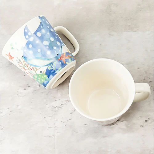セラミック藍 マグカップ 通販 日本製 マグ カップ ふぁんFUN 湯呑み コップ 美濃焼 食器 動物 アニマル 電子レンジ対応 食洗機対応 ギフト 贈り物 キッチン用品 大人 可愛い かわいい おし_6