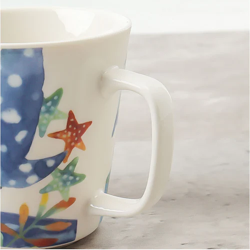 セラミック藍 マグカップ 通販 日本製 マグ カップ ふぁんFUN 湯呑み コップ 美濃焼 食器 動物 アニマル 電子レンジ対応 食洗機対応 ギフト 贈り物 キッチン用品 大人 可愛い かわいい おし_10