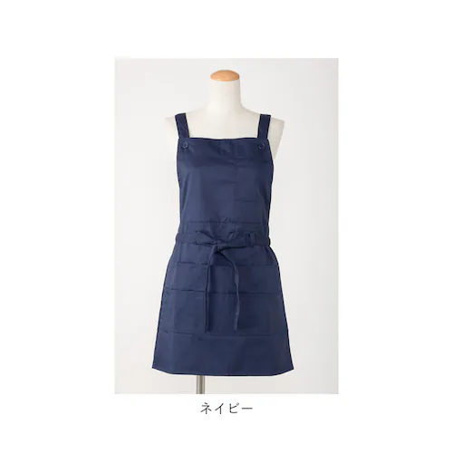 エプロン おしゃれ 通販 エプロン ナチュラル レディース ポケット たくさん h型 ワンピース ブラック ネイビー レッド ベージュ グリーン 保育士 カフェ 文化祭 イベント 無地 お尻隠れる シ_9
