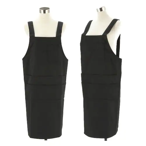 エプロン h型 通販 H型 レギュラー丈 ノーアイロン ポケット たくさん 多い 6つ かぶり T1-3 無地 薄手 洗濯 楽々 らくちん 定番エプロン ポリエステル 綿 赤 黒 かわいい おしゃれ _2