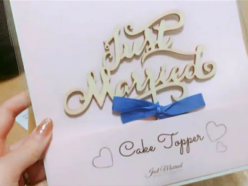 ケーキトッパー 結婚式 通販 ケーキ トッパー ウェディングケーキトッパー ウェディング ブライダル Just Married 筆記体 文字 木製 ナチュラルウェディング 披露宴 パーティー 前撮り _2