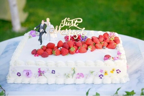 ケーキトッパー 結婚式 通販 ケーキ トッパー ウェディングケーキトッパー ウェディング ブライダル Just Married 筆記体 文字 木製 ナチュラルウェディング 披露宴 パーティー 前撮り _4