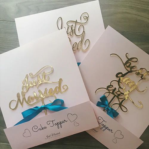 ケーキトッパー 結婚式 通販 ケーキ トッパー ウェディングケーキトッパー ウェディング ブライダル Just Married 筆記体 文字 木製 ナチュラルウェディング 披露宴 パーティー 前撮り _8