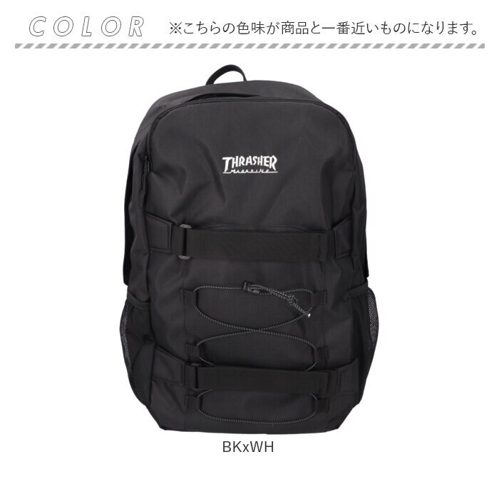 THRASHER ブラックリュック スラッシャー THRASHER リュック （ブラックホワイト） -ファッション