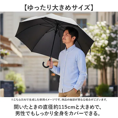 Wpc.IZA 男の晴雨兼用傘 長傘 通販 日傘 完全遮光 晴雨兼用 遮熱 メンズ 撥水 日焼け対策 紫外線対策 大きい 傘 オフィス ビジネス カサ かさ 遮光 アウトドア レジャー 夏 梅雨 レイ_5
