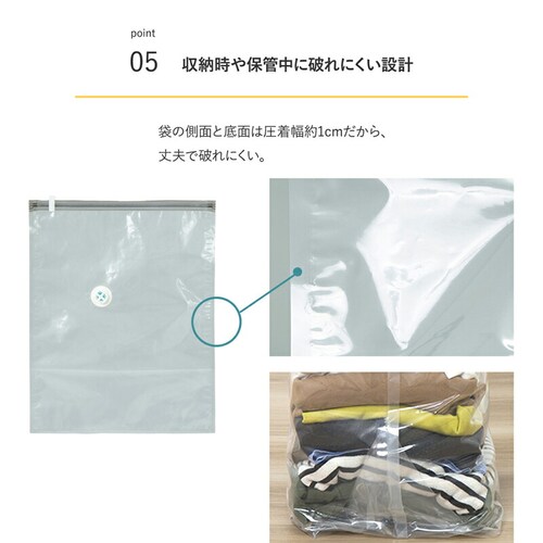 一体型圧縮ボックス 衣類用 ホワイト 2個組_7