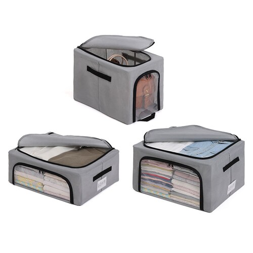 積み重ね出来るワイヤー入り収納ケース 大中小セット_8