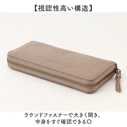 toleur 財布 トーラ ドット 通販 長財布 ながさいふ 長サイフ ロングウォレット お財布 レディース 本革 レザー 牛革 ラウンドファスナー 小銭入れあり 大容量 女性 大人 おしゃれ シンプ_2