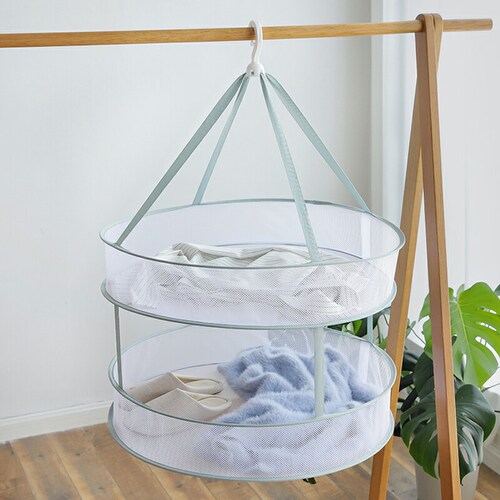 平干しネット 2段 大 径61? グリーン_3