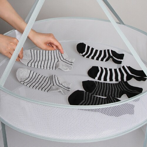 平干しネット 2段 大 径61? グリーン_5