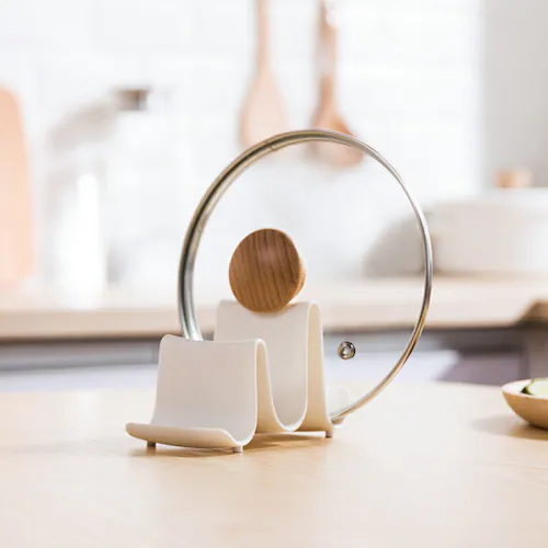 鍋蓋・お玉・菜箸置き ウェーブ ホワイト_1