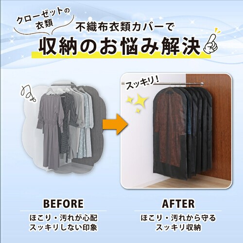 抗菌防臭 不織布 衣類カバー ロング用 48枚組_2